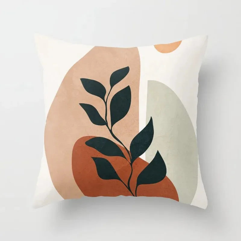 GreenLeaf - Cushion cover with plant motif for decoration