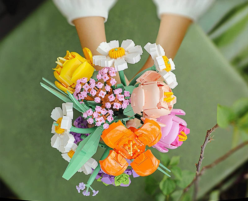 Sara's DIY Flower Building Block Set - Romantic Bouquet for All Ages