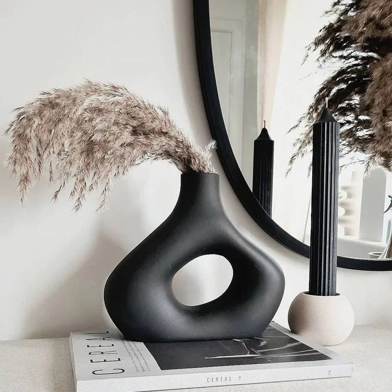 Stylish Black & White Ceramic Vase