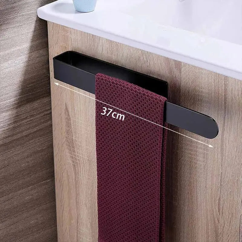 Stainless Steel Self-Adhesive Towel Rack | Punch-Free Bathroom & Kitchen Towel Holder