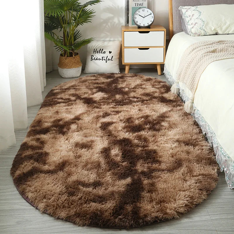 Sara Fluffy Tie-Dye Anti-Slip Rug – Soft Plush Carpet for Home Décor