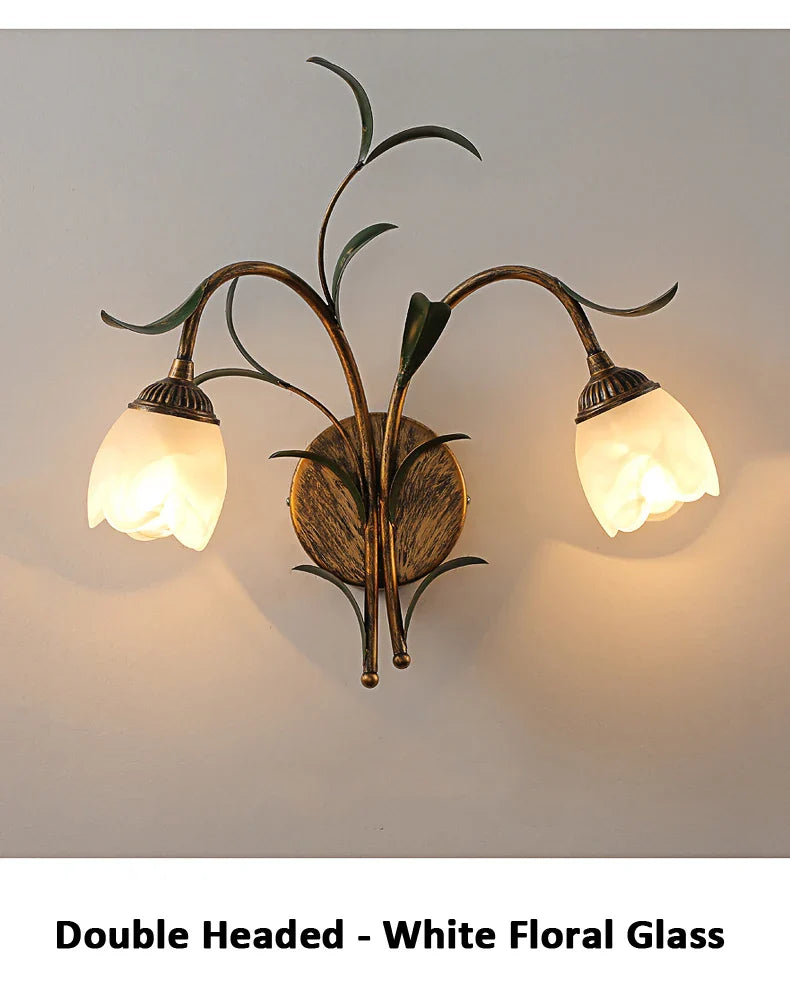 Franse stijl retro bronzen kristallen woondecoratie wandlamp