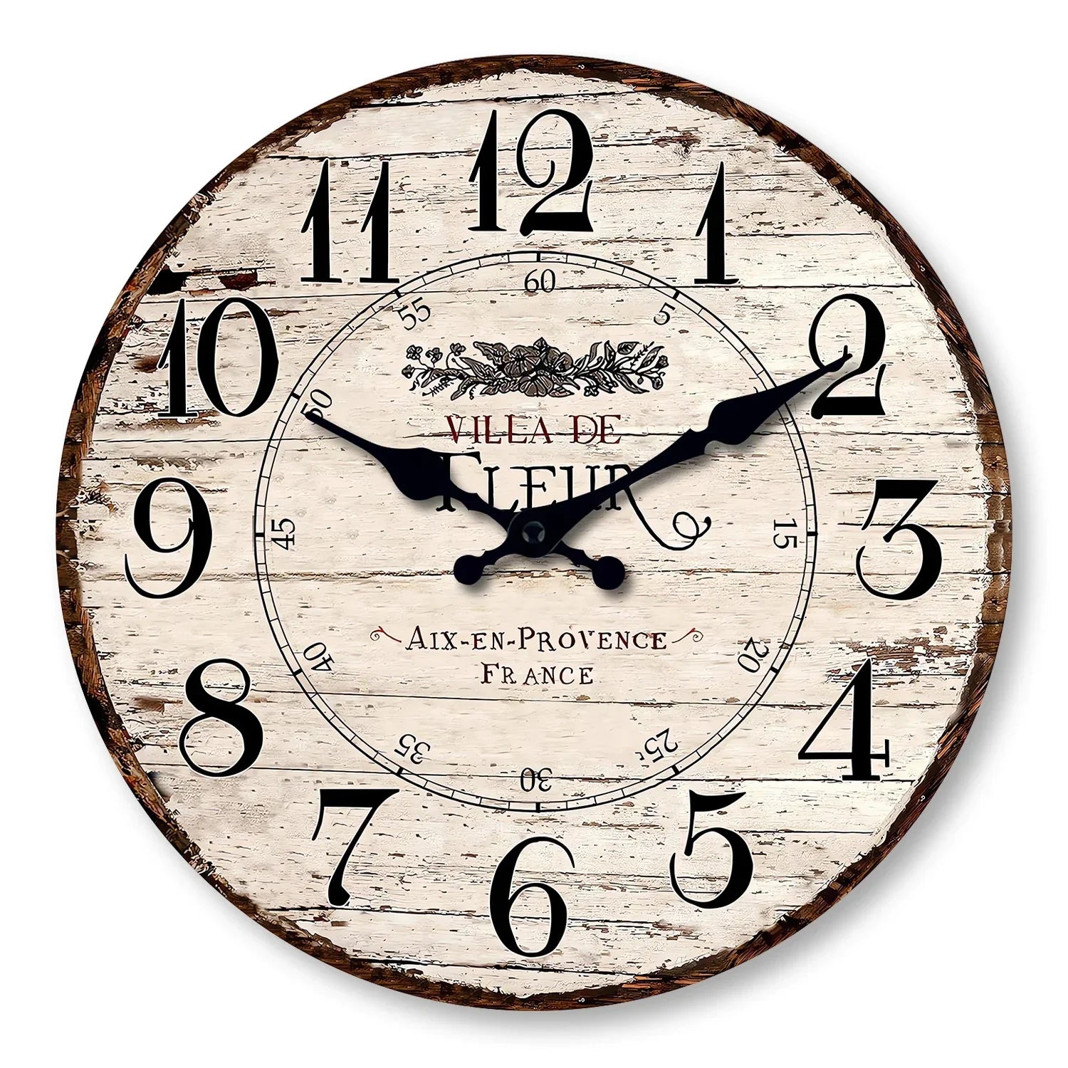 CountryTime – Rustic Wall Clock without Ticking Sounds