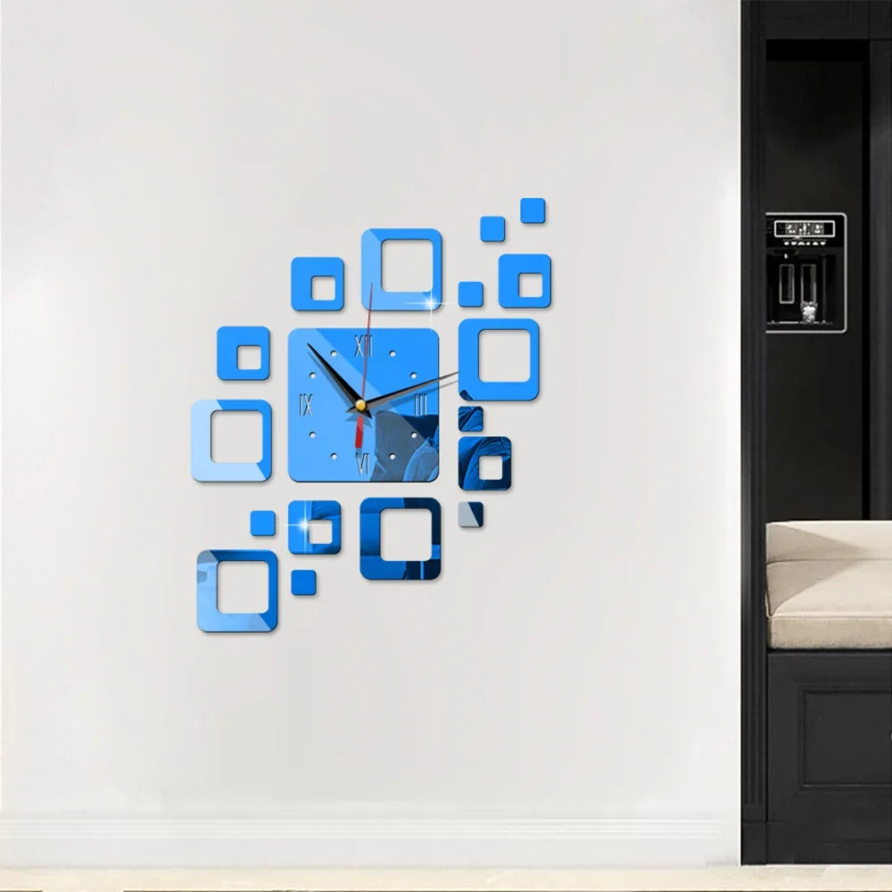 MirrorCraft - Reloj de pared cuadrado de acrílico