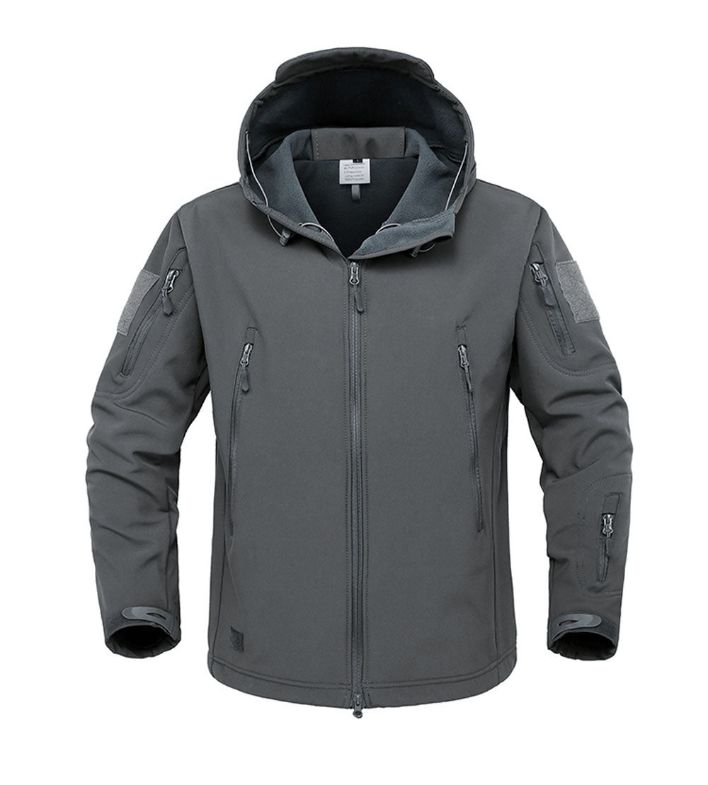 Veste militaire à coque souple en peau de requin – Manteau tactique coupe-vent et imperméable à capuche chaud