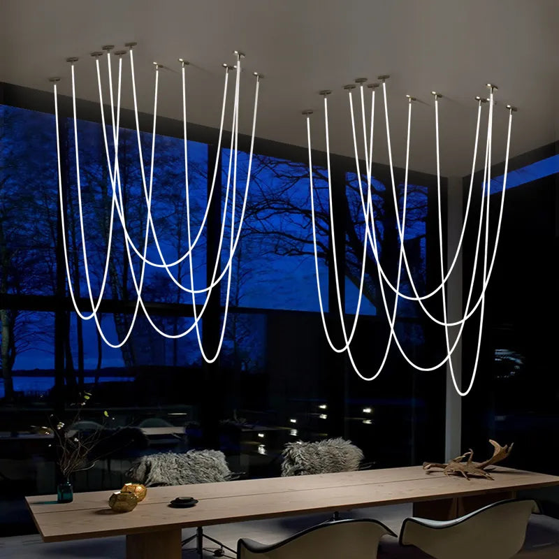 Udon - LED-dimbare postmoderne plafondlampen in goudchroom