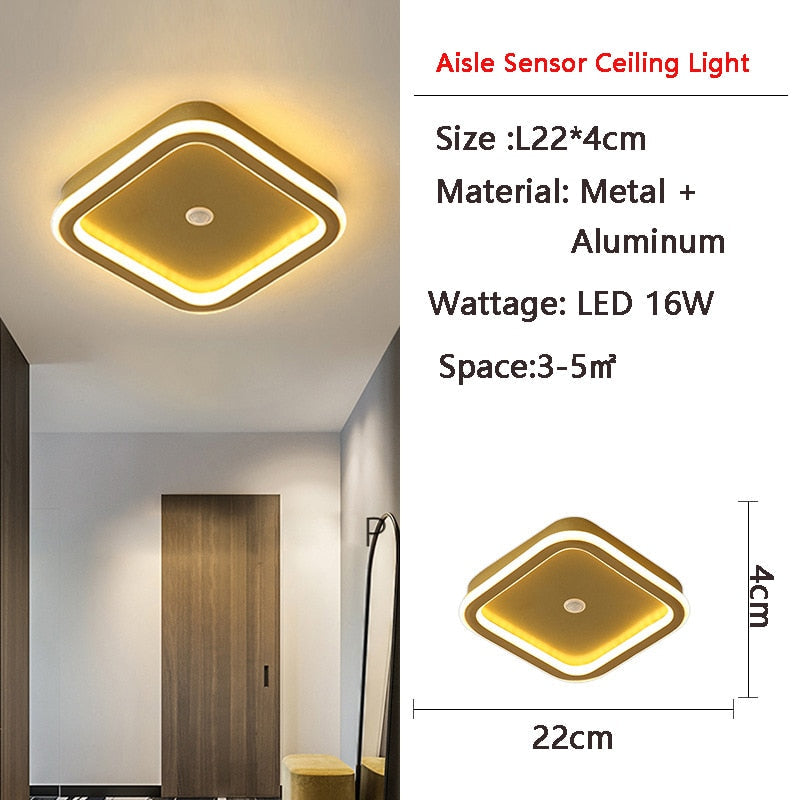 Lampada da soffitto a LED con sensore di movimento PIR umano per corridoio della camera da letto