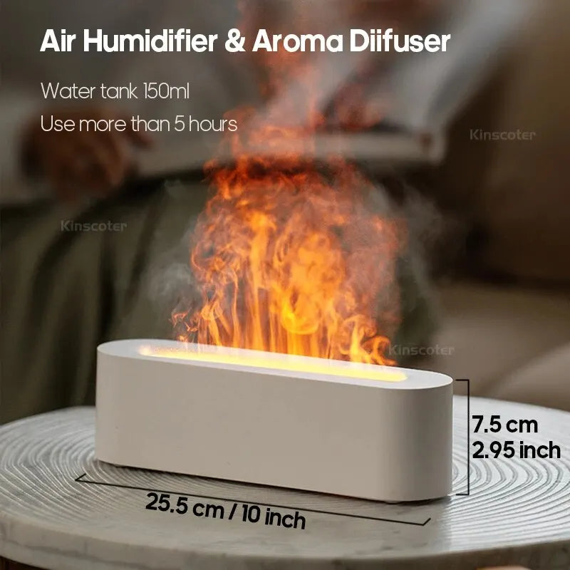 Diffuseur de flamme USB Lily FlareMist - Purificateur d'air d'aromathérapie LED 7 couleurs