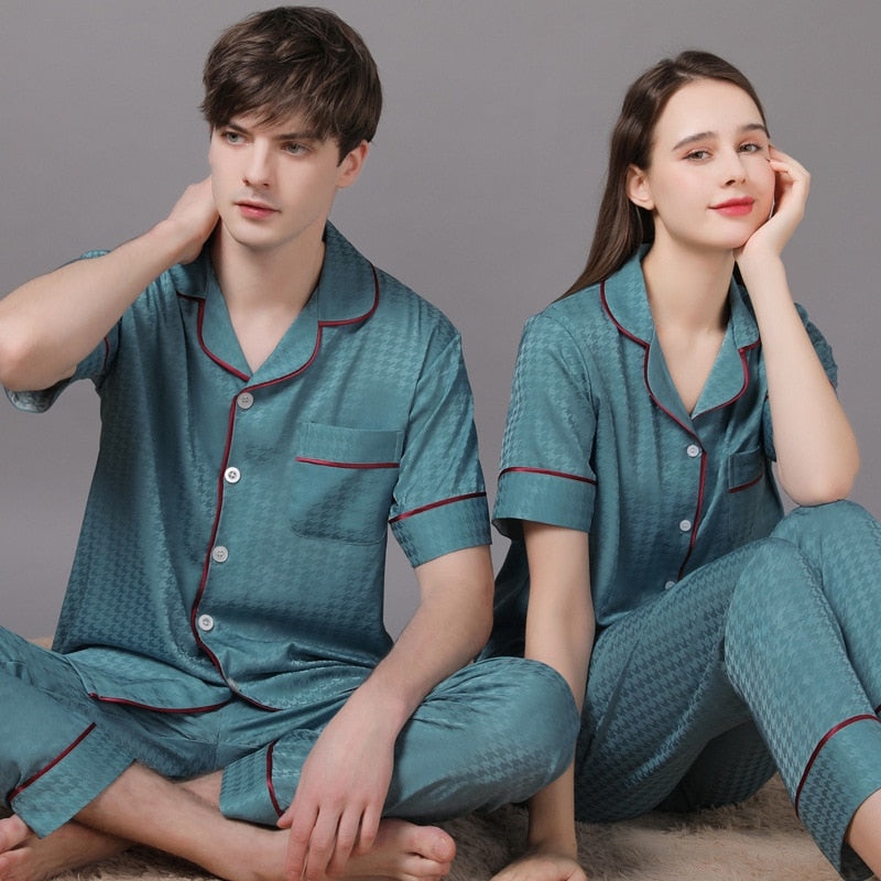 Elegant couple pyjamas set