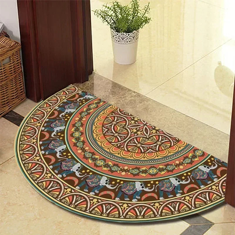 Winnie Retro Semi-Circular Door Mat – Elegant Anti-Slip Indoor Entrance Rug