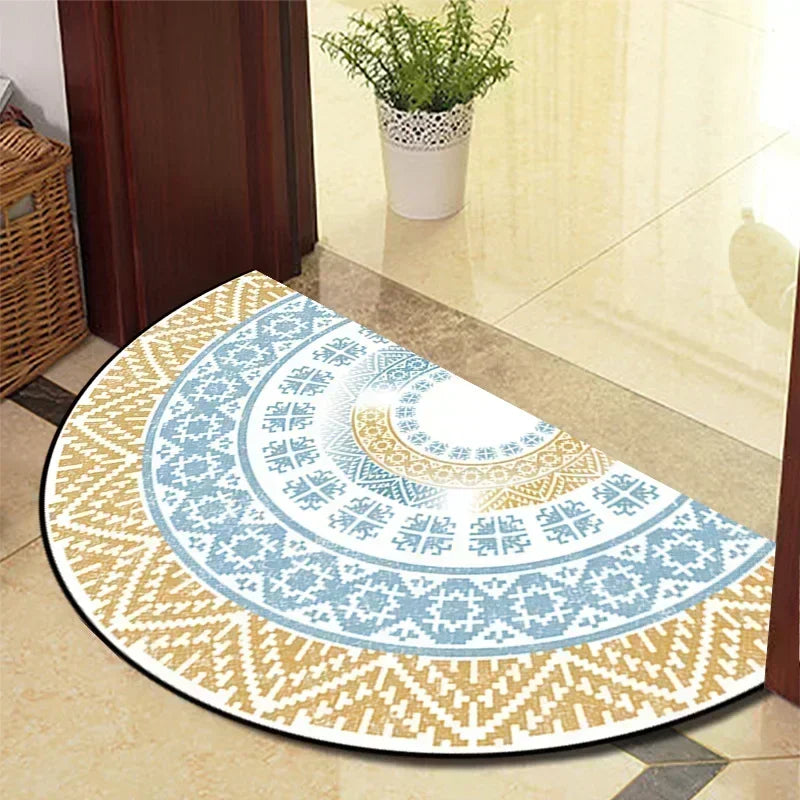 Winnie Retro Semi-Circular Door Mat – Elegant Anti-Slip Indoor Entrance Rug