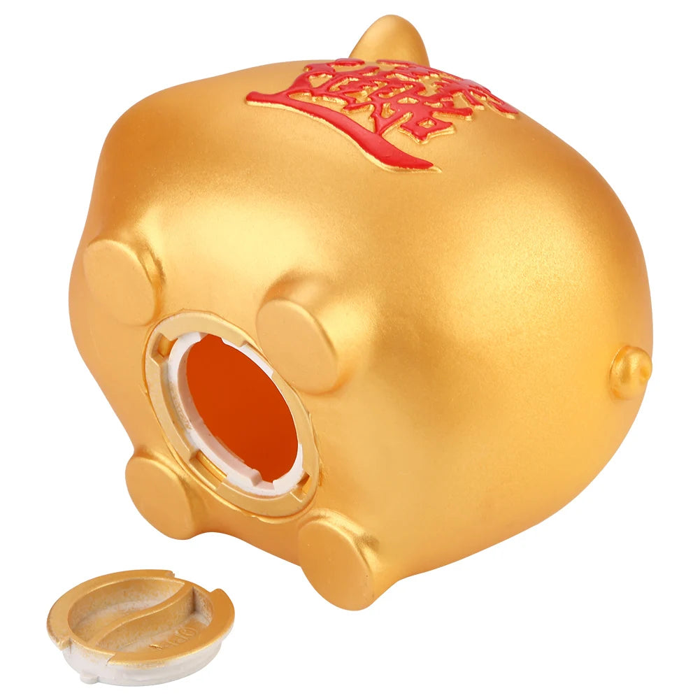 Sara Golden Piggy Bank – Cute Small Coin Saving Box for Kids & Home Décor