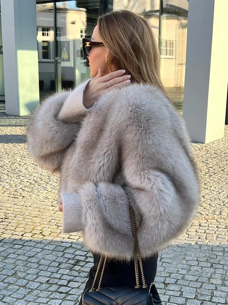 Chloe Jacket - Fluffig fuskpäls långärmad kappa för vintern