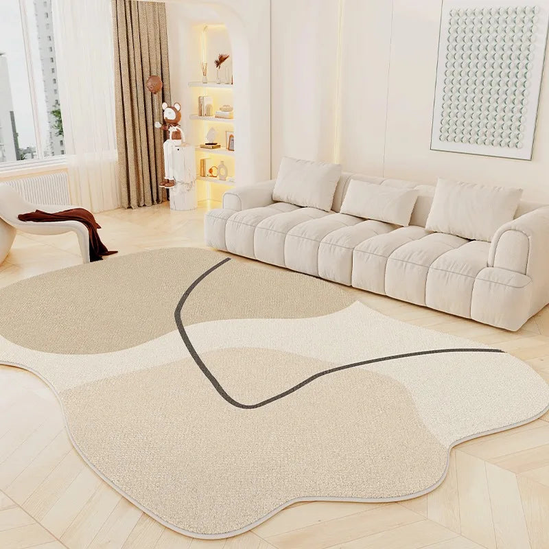 Tapis doux et moelleux en forme irrégulière Winnie – Tapis antidérapant confortable pour le salon et la chambre