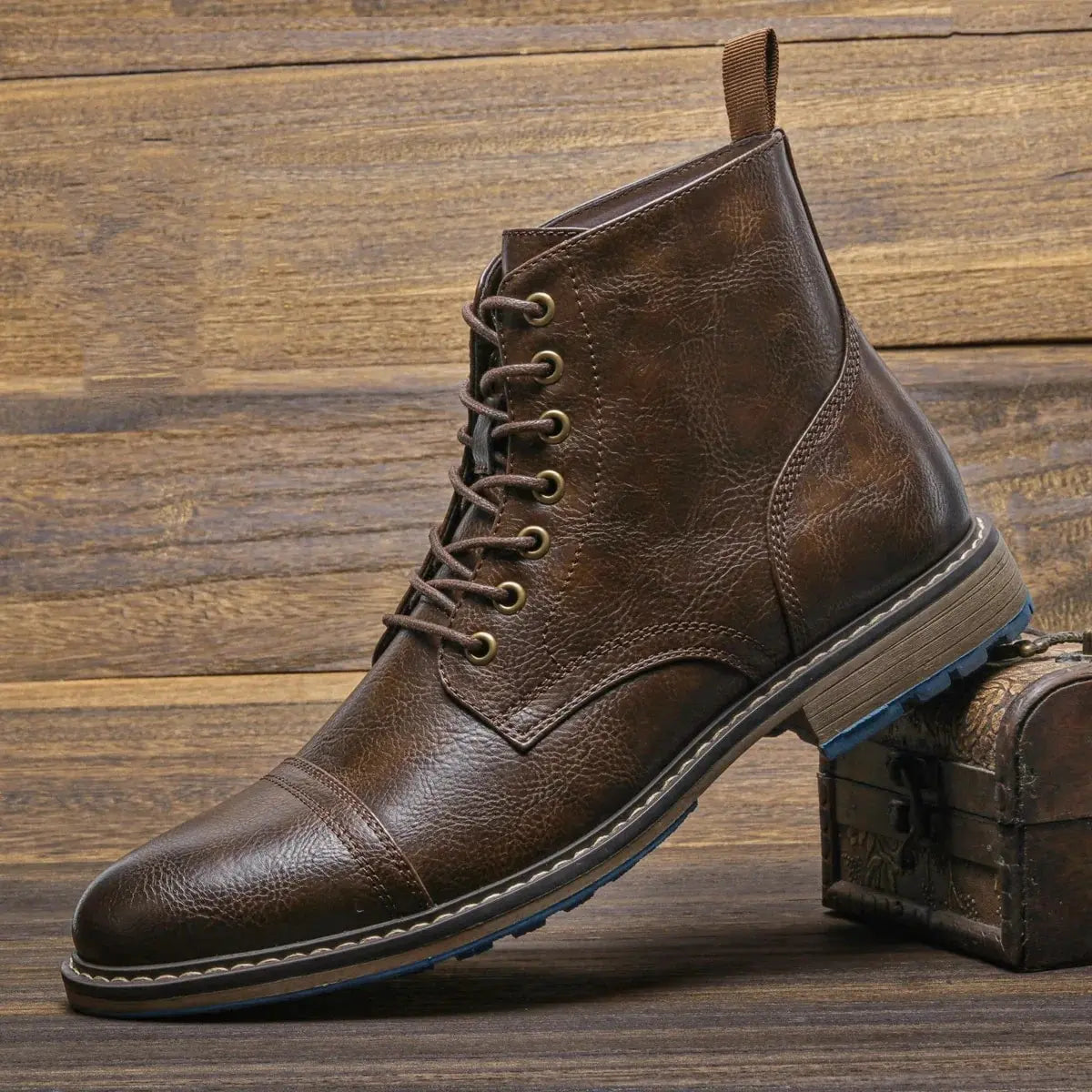 Erick : Bottines à lacets en cuir pour hommes