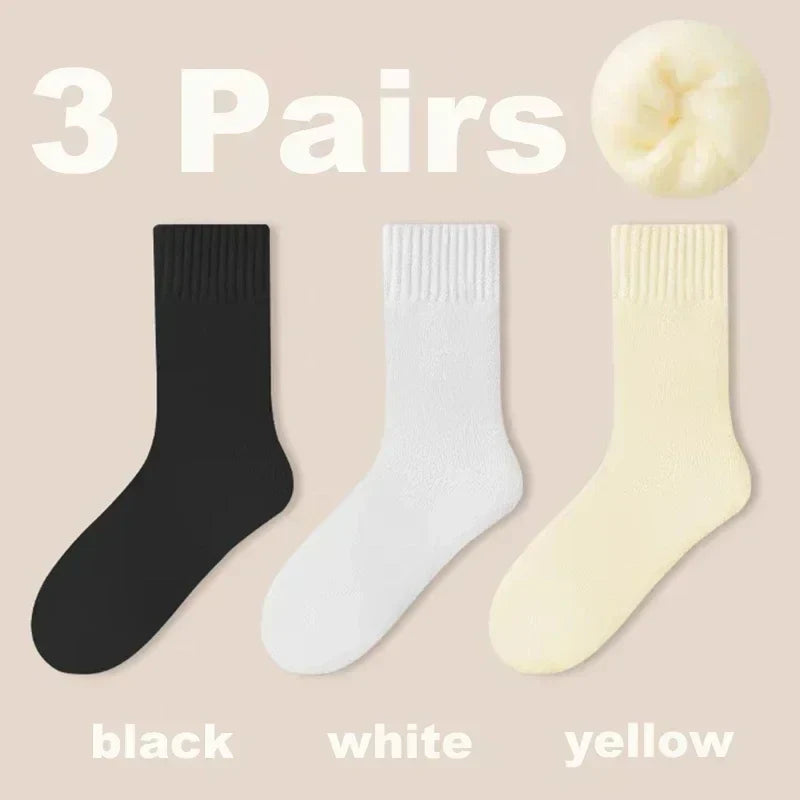 Chaussettes en Laine Douces pour Femmes - Ensemble de 3 Paires