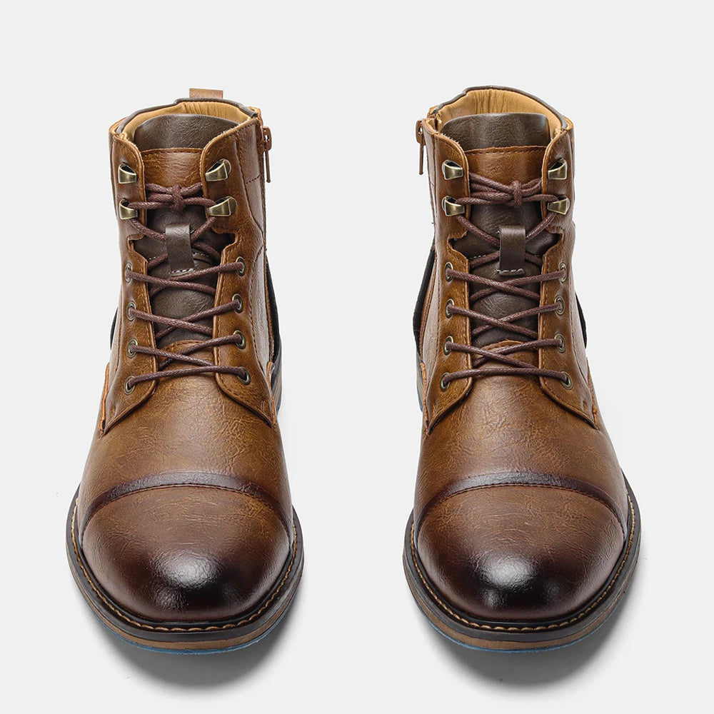 Bottes en cuir pour hommes - À lacets