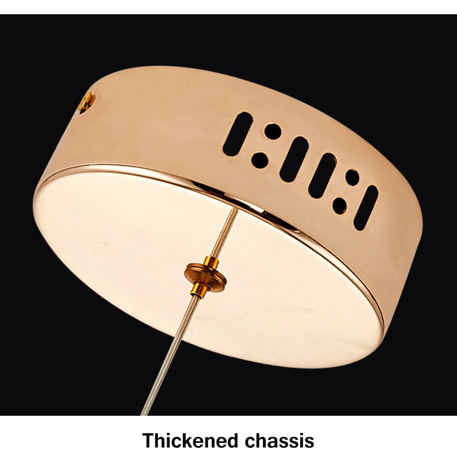 DUN Luxe gouden led-hanglamp ronde kristallen hanglamp