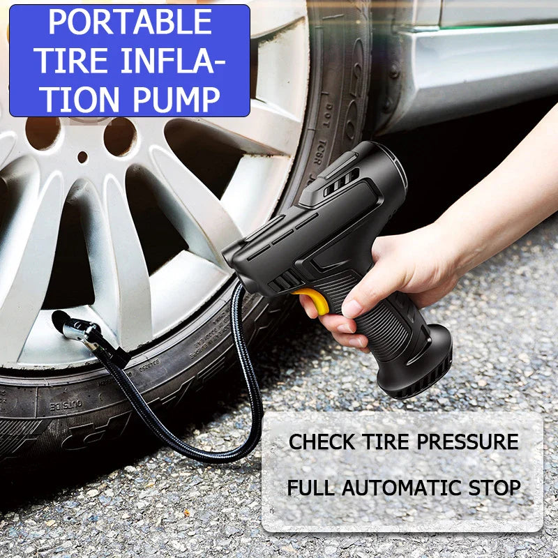 Compact Handheld Tire Inflator - 12V Electric Pump for Cars, Bikes & RVs