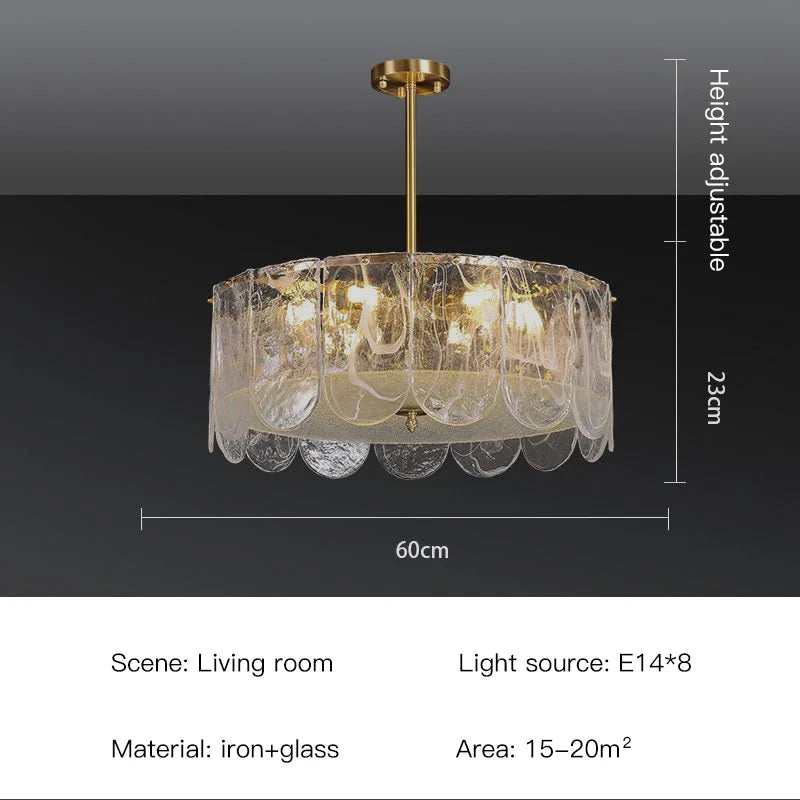 The Strand Gold LED Marble Crystal Glass Chandelier