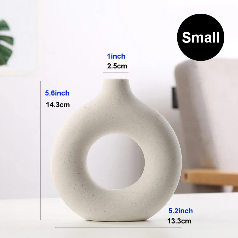 Circular Hollow Ceramic Vase