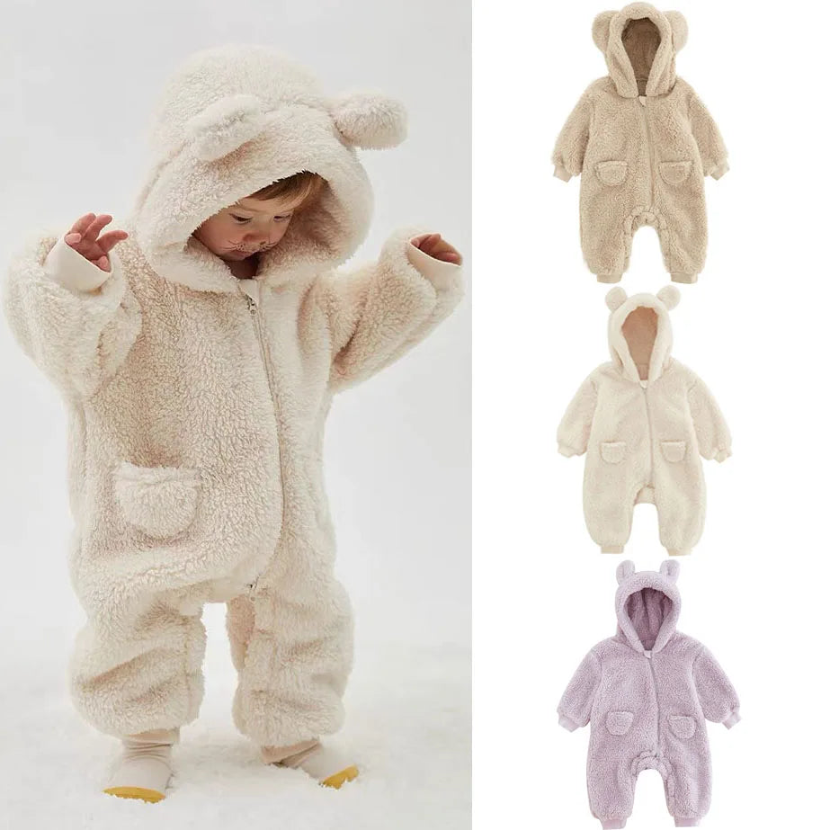 Candice's Cozy Critter Romper | Warme Fleece Dieren Jumpsuit voor 0-2J Jongens & Meisjes