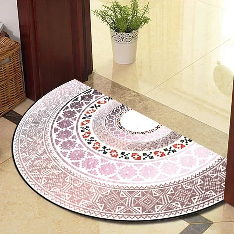 Winnie Retro Semi-Circular Door Mat – Elegant Anti-Slip Indoor Entrance Rug