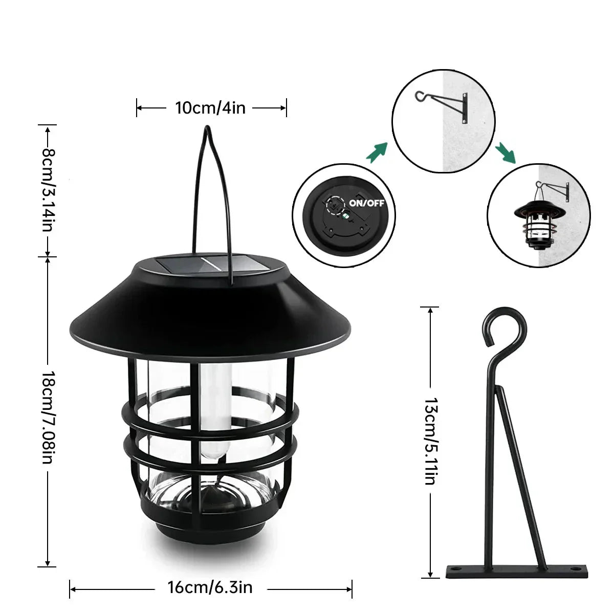 Flamma - Lampada da parete per esterni con energia solare