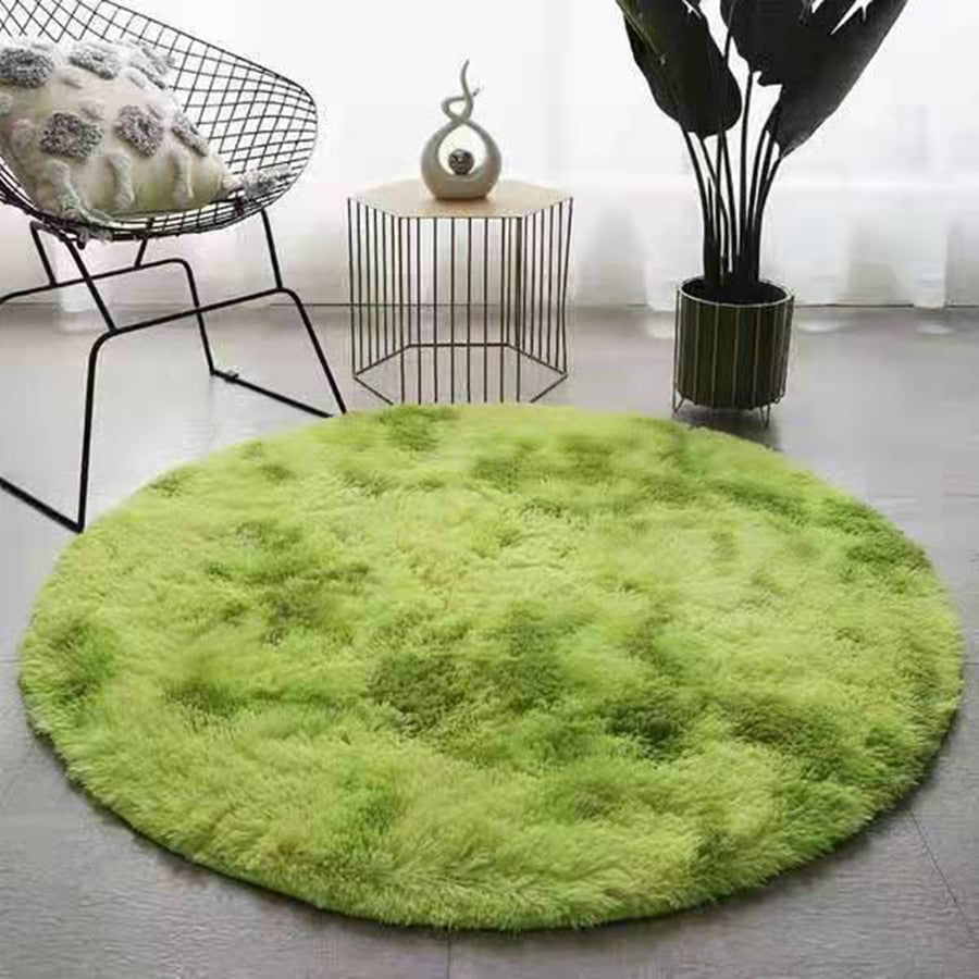 Tapis rond doux et moelleux