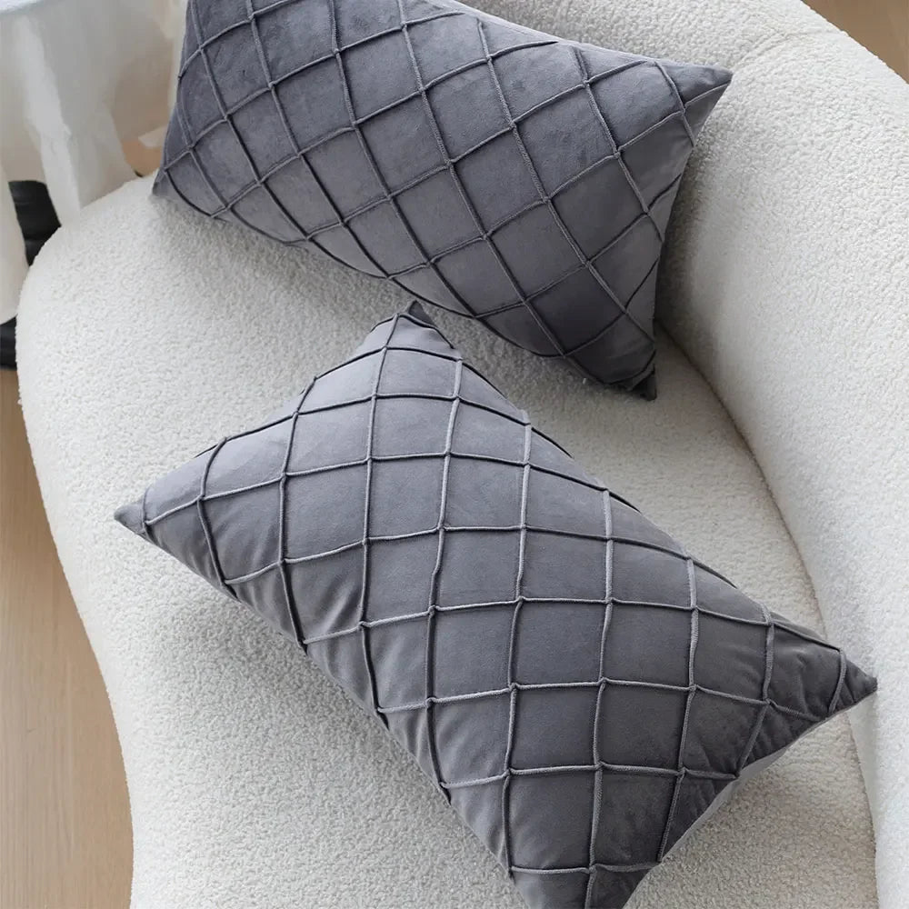 SoftHaven - Housse de coussin de canapé de style nordique gris