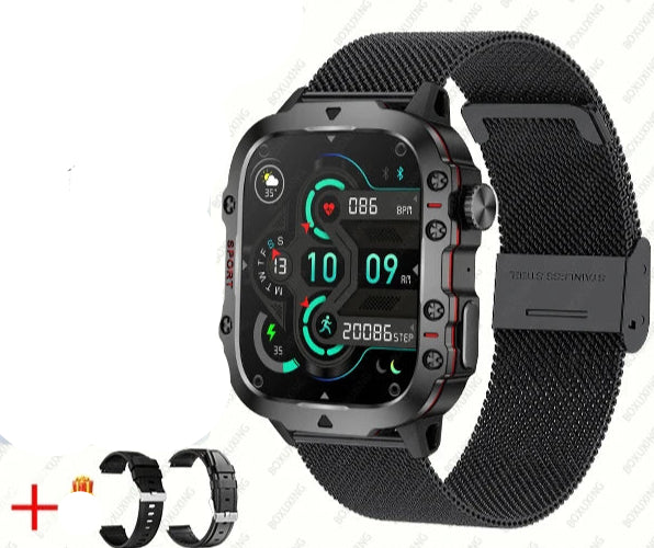 Atlas Military Smartwatch – 2024 Robuuste fitnesstracker voor buiten met bellen via Bluetooth