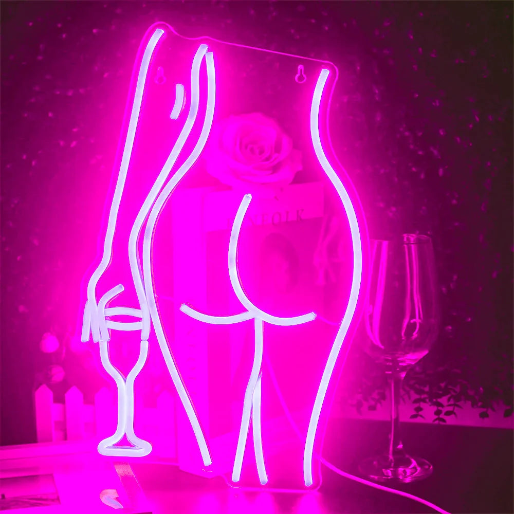 Pink Lady Wine Neonskylt