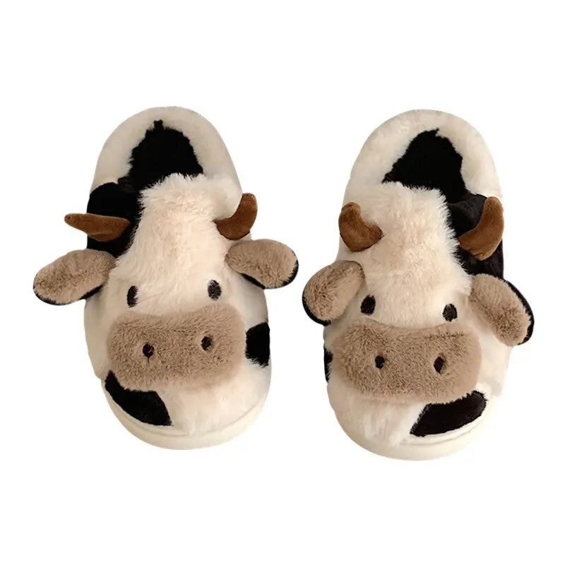 PlushCow - Pantuflas de invierno divertidas y acogedoras