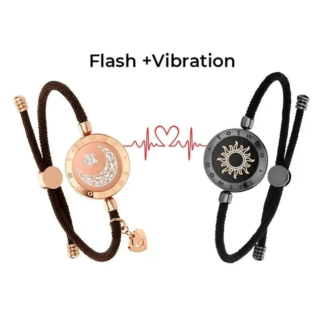 Braccialetti d'amore totwoo Sole e Luna, Braccialetti touch luminosi e vibranti per relazioni a lunga distanza per coppie, regali