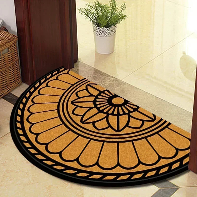 Winnie Retro Semi-Circular Door Mat – Elegant Anti-Slip Indoor Entrance Rug