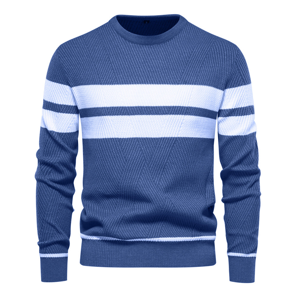 Pull à col rond pour hommes, manches longues, coupe cintrée, nouvelle collection automne