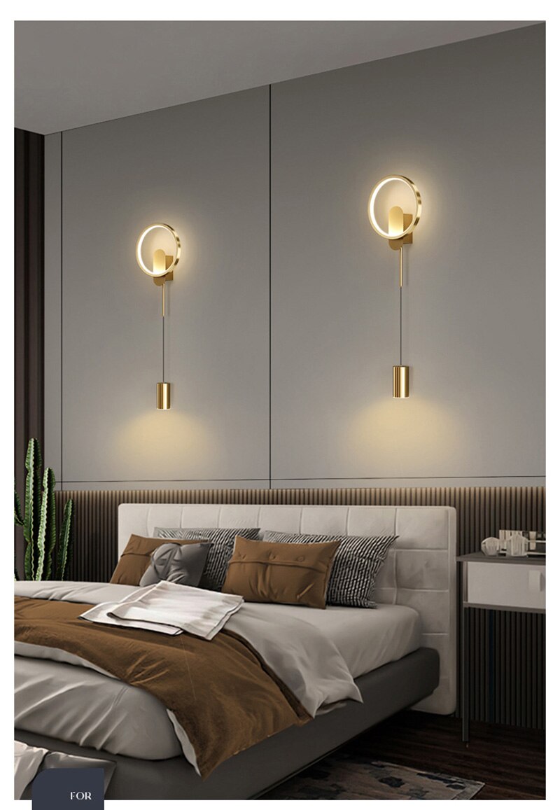 BAN Branwen Moderne LED Nordic Gouden Wandlamp 24W