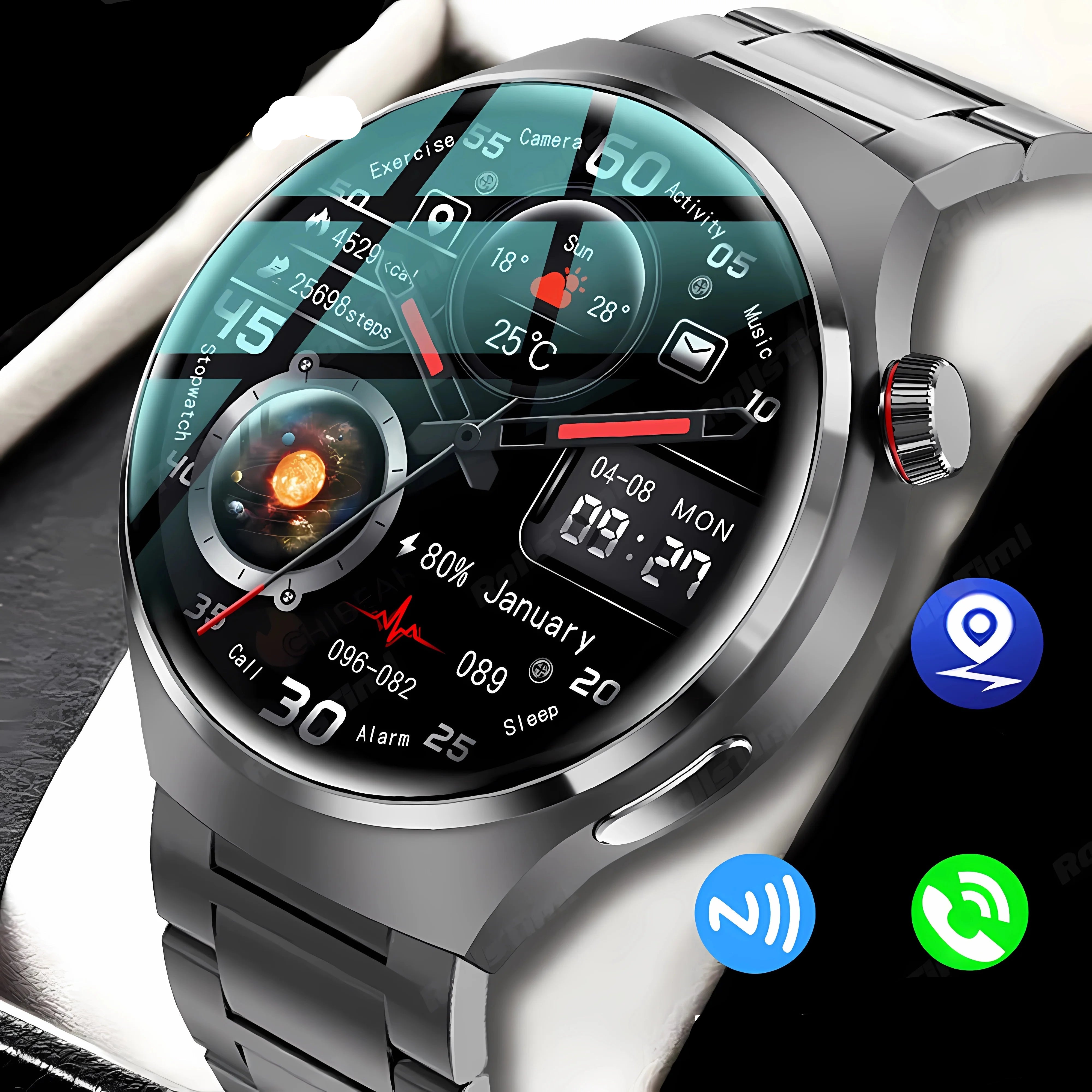 Smartwatch Ares Pro 2024: NFC, monitoraggio della salute, GPS e chiamate Bluetooth