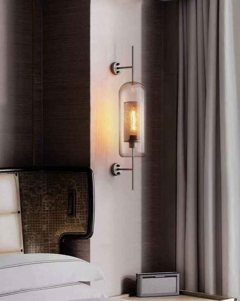 Modern Honeycomb Brass & Glass Wall Sconce