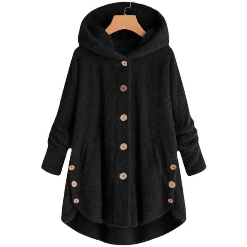 Martha Cozy Autumn Winter Plush Hooded Teddy Coat