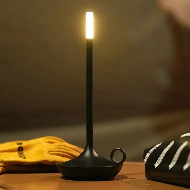 Lámpara de mesa con forma de vela: luz ambiental, recargable