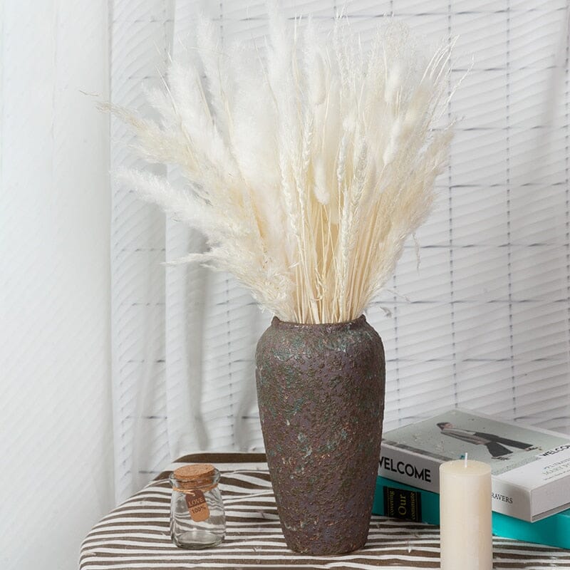 80PCS Natural Dried Pampas Grass Bouquet