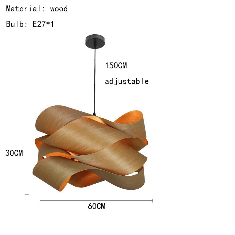 Lámparas colgantes de madera del sudeste asiático