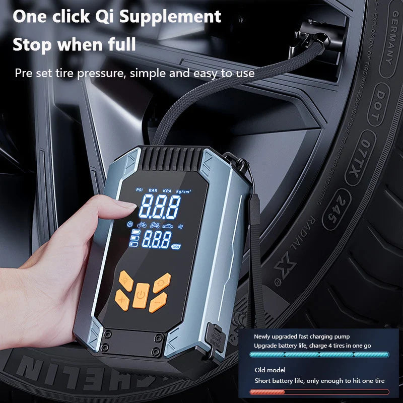 Tire Inflator with Digital Pressure Gauge - Auto Shut Off & LED Display