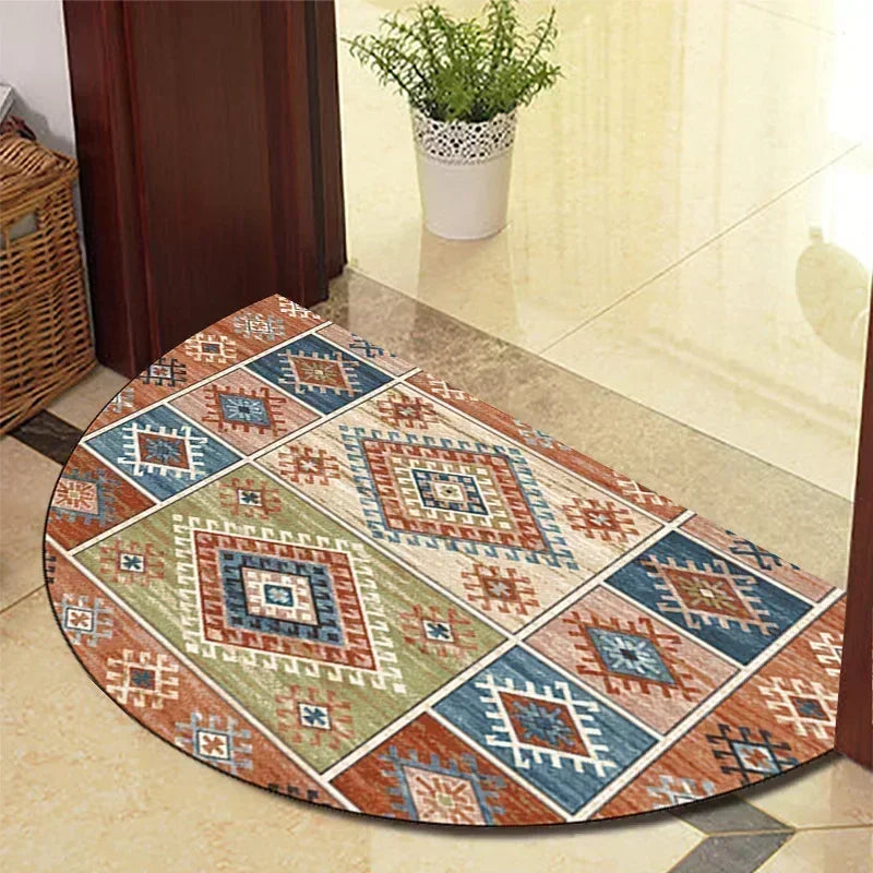 Winnie Retro Semi-Circular Door Mat – Elegant Anti-Slip Indoor Entrance Rug