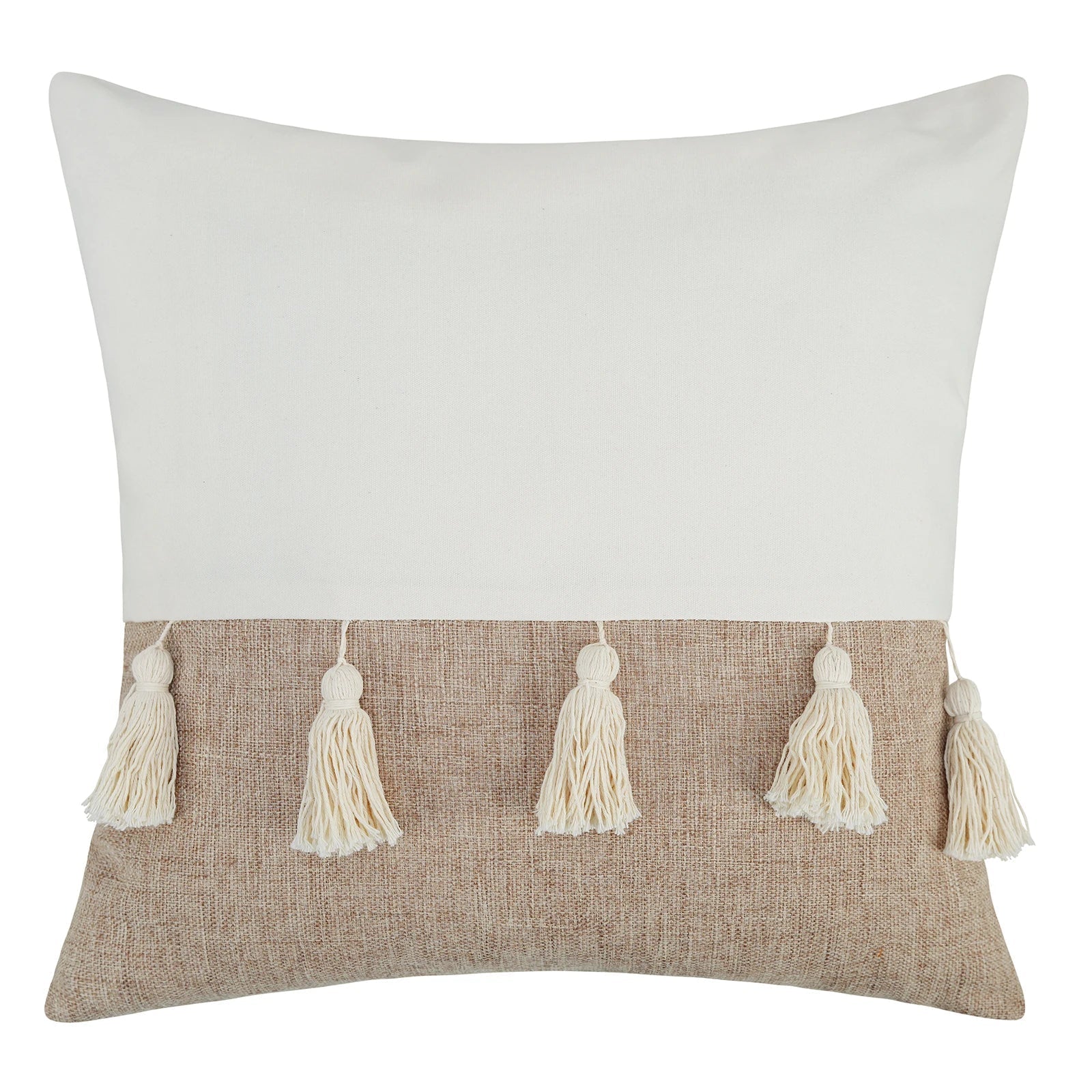 GeoBoho - Beige kussenhoes met geometrisch patroon | decoratie