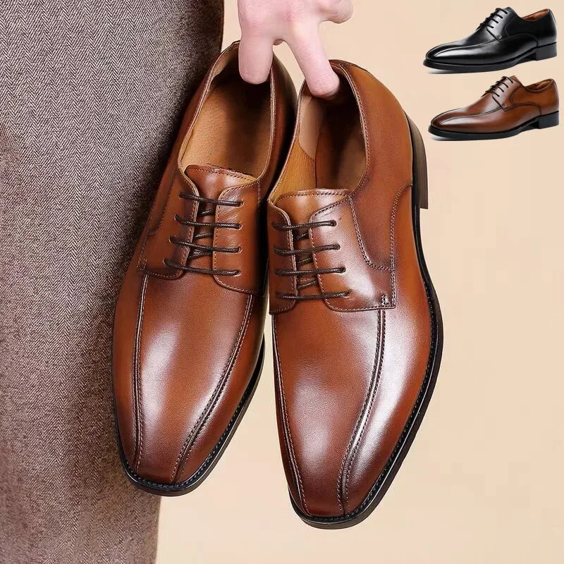 ApexStyle Men's Leather Derby Shoes