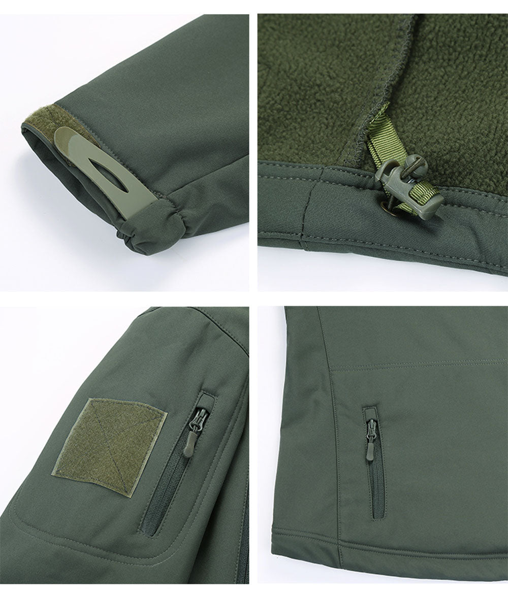 Militaire Shark Skin Soft Shell-jas - Tactische winddichte en waterdichte warme jas met capuchon