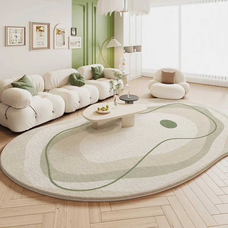 Sara's Green Cream Area Rug for Living Room & Bedroom - Soft, Fluffy, Anti-Slip