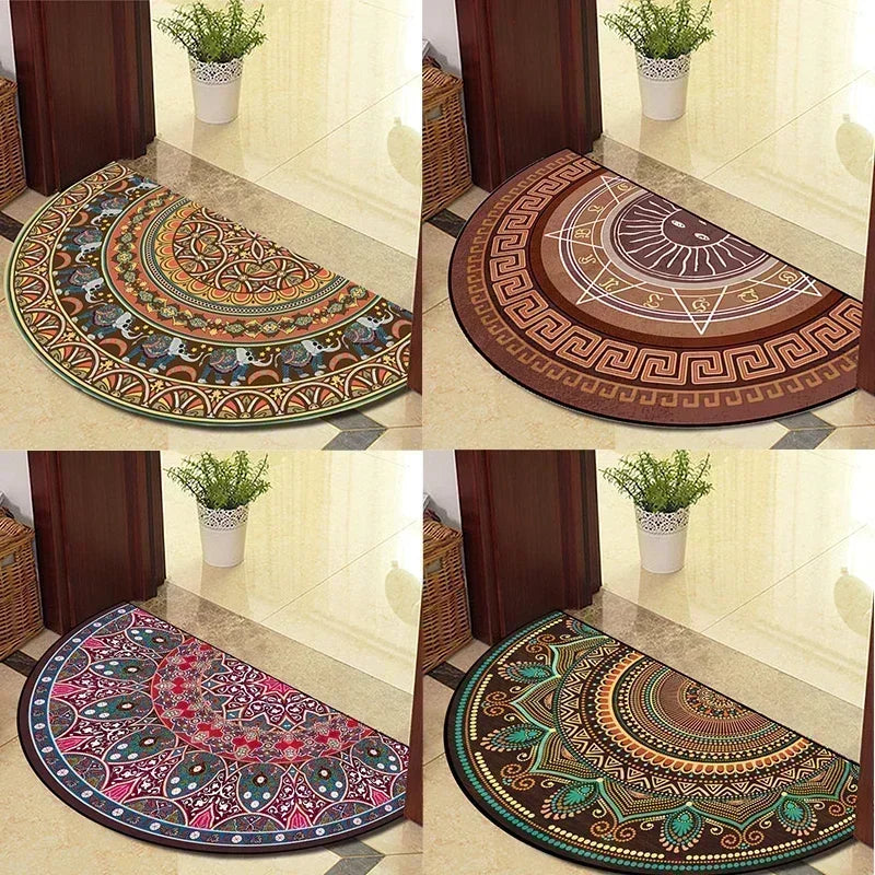 Winnie Retro Semi-Circular Door Mat – Elegant Anti-Slip Indoor Entrance Rug